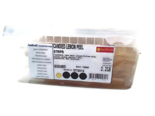 Candied Lemon Peel Strips - 2.2 Pounds by Amifruit
