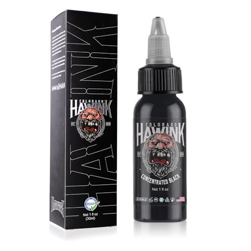 HAWINK Professionelle Tattoo Farbe Pur Black 1 Flasche mit 1oz (30ml) Tattoo Ink Pur Schwarze TI203-30-001