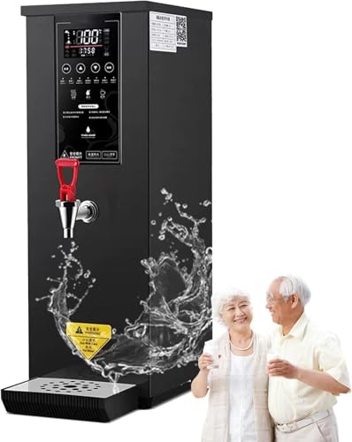Electric Hot Water Dispenser - 8L Large Capacity Stainless Steel Hot Drink Dispenser, Temperature Adjustable (40-100°C) + Water Output: 60L/H, for Office, Cafe, Restaurant,Black