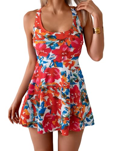 Image of B2prity Women's One Piece Swimsuits Tummy Control Skirt Swimdress