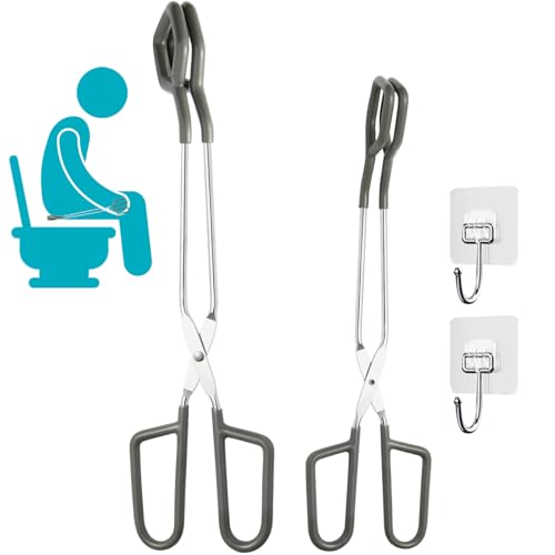 Awaiymi Toilet Aids for Wiping Bottom – Tongs for Toileting, Self Wipe Assist – Limited Mobility Accessories,Daily Living Toilet Tissue aids,Lightweight Self-Wipe Assistance Tool (2 Pieces)