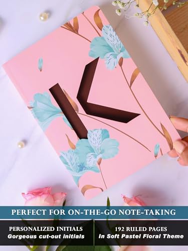 Image of DOODLE Monogram K Diary Gift Set - B6 Soft Bound Ruled Notebook with Tote Bag & Zipper Pouch - Premium Stationery Gift Set for Women & Girls | Perfect Personalised Gift Set for Women's Day