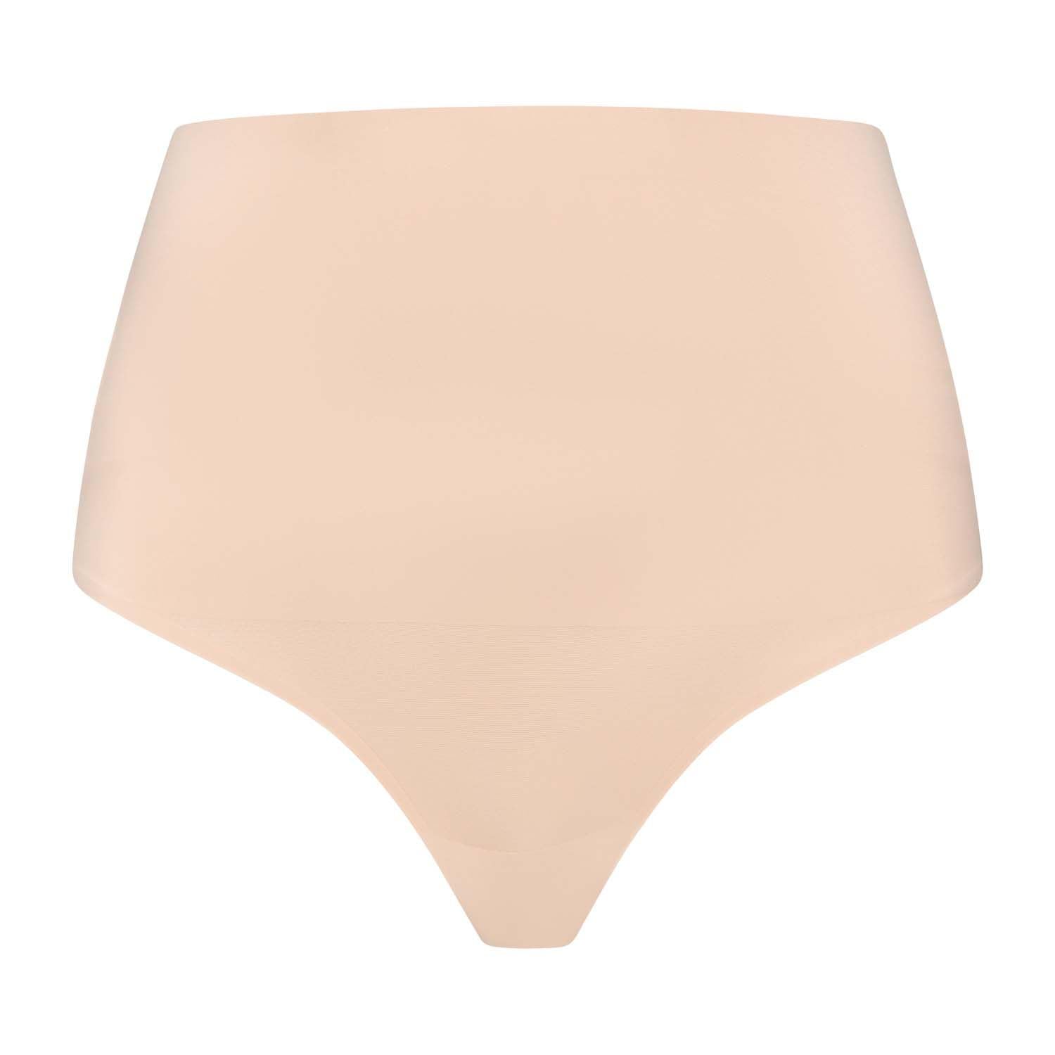 Bye Bra Women's Beige Waist Control Mid Waist Thong S