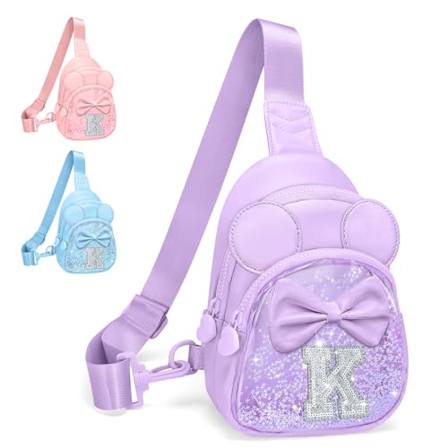 Bolso con inicial para niñas de 4 a 12 años, ideal para paseos y fiestas con correa cómoda