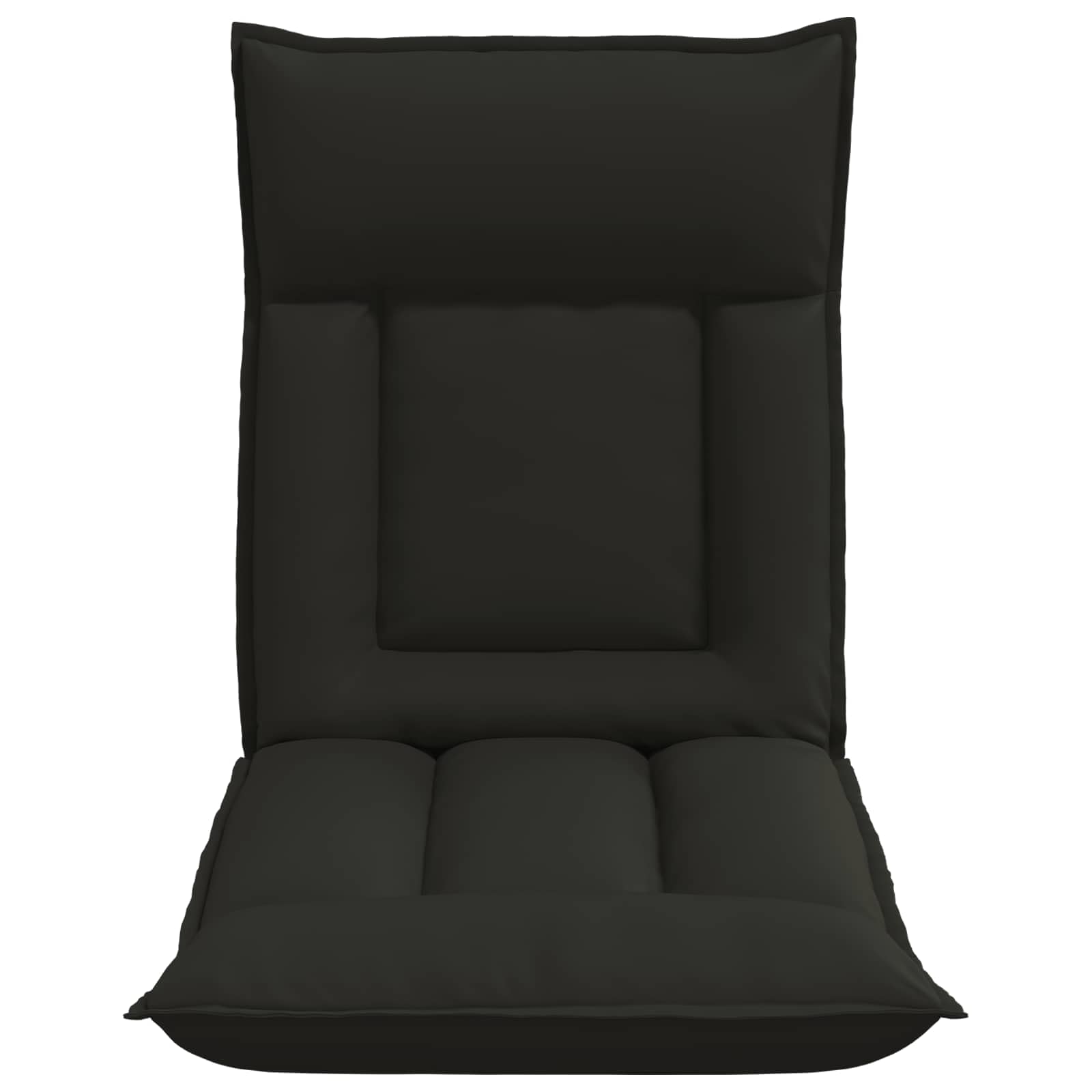 vidaXL Fauteuil de Sol Ajustable Noir Simili Cuir, Fauteuil rectangulaire Moderne, Assise Ajustable, Dossier Multi-Positions, Simili Cuir, Cadre métal, Relaxant