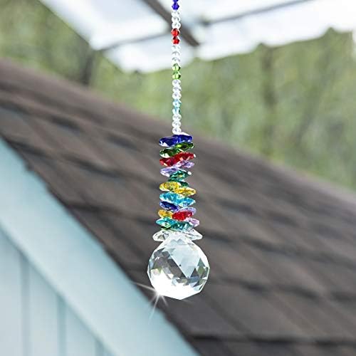 H&D 40mm Clear Crystal Sun catcher Glass Ball Prism Rainbow Octagon Beads Pendant Hanging Window Decor