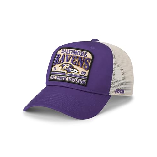 FOCO Baltimore Ravens NFL Truckstop Patch Trucker RF Cap - Purple