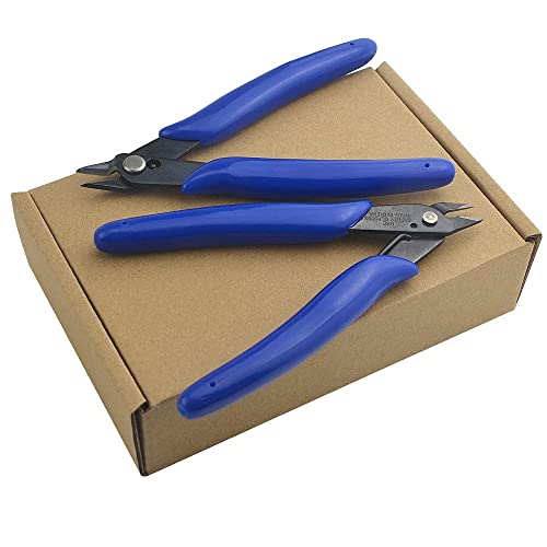 Xinmeiwen 2Pcs Flush Cutters Precision Electronic Wire Cutters Mini Cutting Pliers For Ultra-Fine Cutting Needs (Blue) #TOP2