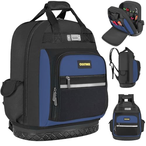 OUUTMEE Tool Backpack, Work Tool Bag with Multi-Use Pockets