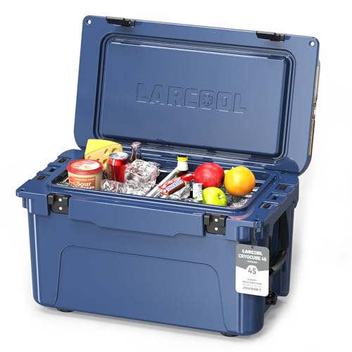 Image of Rotomolded Hard Cooler, Portable Small Ice Chest with 3-Inch Insulation, Heavy-Duty Beach Cooler for Camping, Fishing, Boating, Picnic, BBQ, Travel