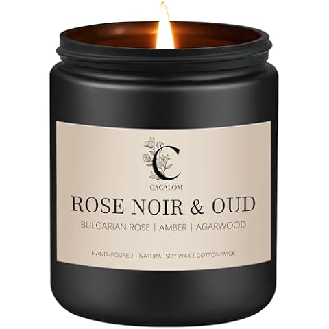Rose Noir & Oud Scented Candles for Home,7oz 50 Hour Long Lasting Scented Candles, Aromatherapy Candles Gift for Women and Men Cover