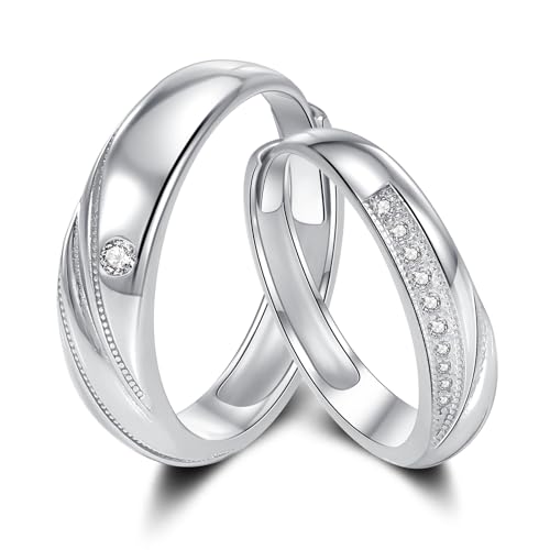 Promise Rings for Couples Engagement Wedding Band Mobius Sterling Silver Matching Couple Ring Jewelry