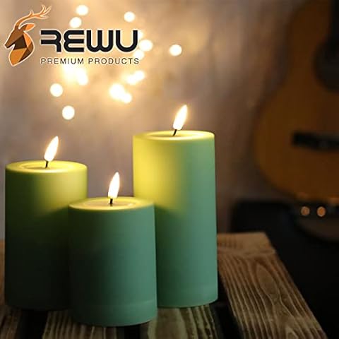 LED Candle Outdoor Deluxe Homeart Real Flame with Timer Function and Wax Mirror Heat Resistant Waterproof for Outdoor Use Warm White Light Flickering Flameless Cover