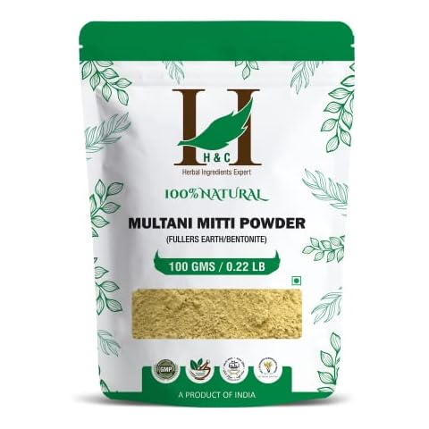 H&C Fuller'S Earth Clay / Multani Mitti/ Bentonite Clay-- 100Gms | For Skin and Face Packs Cover