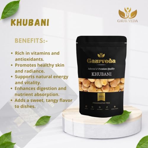 Image of GAURVEDA Khubani (Apricots) | Dried Fruit | Natural Sweetness, Healthy Snack | Perfect for Festive Gifting & Snacking, | 250 Grams