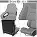 WTRAVEL Racing Seats 2 Pcs Reclinable Bucket Seats with 2 Sliders Adjustable PU Leather Seats Universal Sport Seats for Cars (Gray, 36.6