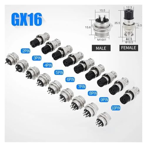 Conectores GX16 de 3 pines impermeables para cables automotrices 3