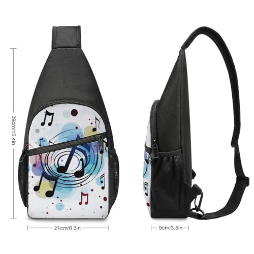 Bolso tipo bandolera con notas musicales puntadas casual miniatura 2
