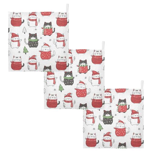 vvfelixl Cute Cartoon Fat Cats Baby Burp Cloths Baby Muslin Washcloths for Boys Girls Cotton Babys Face Towel for Newborn Infants Soft and Absorbent 11.8 X 11.8 in, 5 Pack2