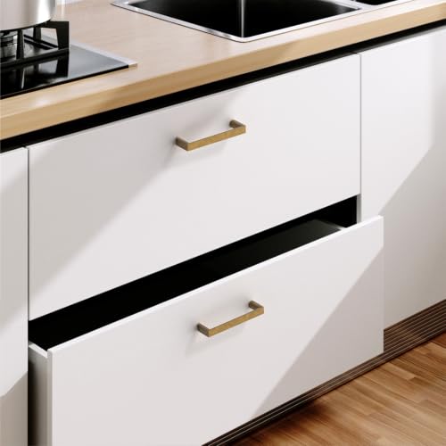 Image of 10 Pack 3.75 Inch Brushed Antique Brass Cabinet Pulls, Kitchen Hardware