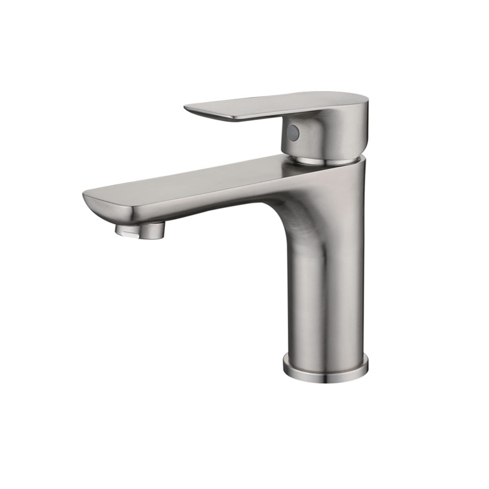 Robinet de lavabo mitigeur en acier 304 argenté à monter sur le pont de salle de bains