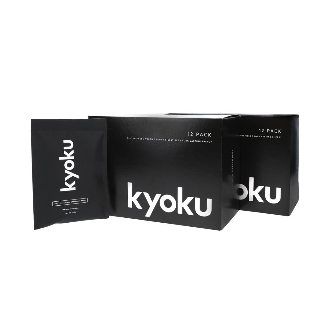Kyoku Breakfast Shake – Plant-Based Daily Superfood Supplement | 16 Superfoods, 17g Protein, 20g Carbs | Vegan, Gluten-Free, Smooth & Creamy Blend for Athletes & Active Lifestyles