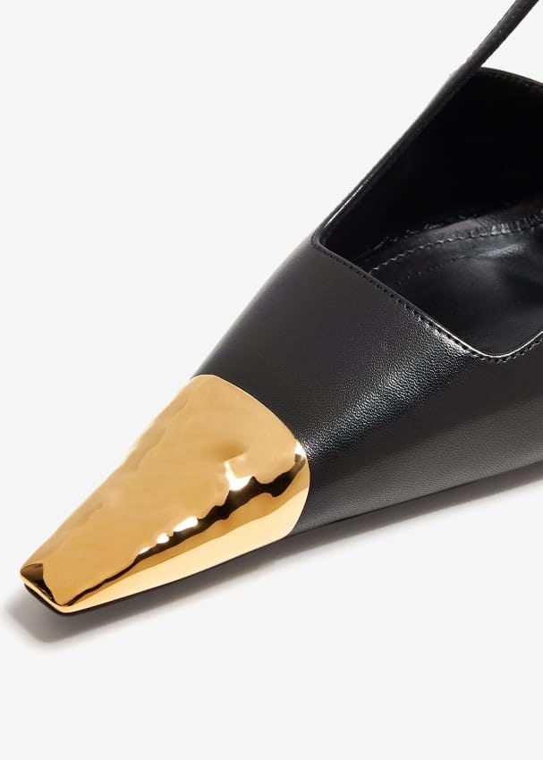 Vertundy Slingback Heels for Women Metal Pointed Toe Stiletto High Heel Pumps Slip On Shoes3