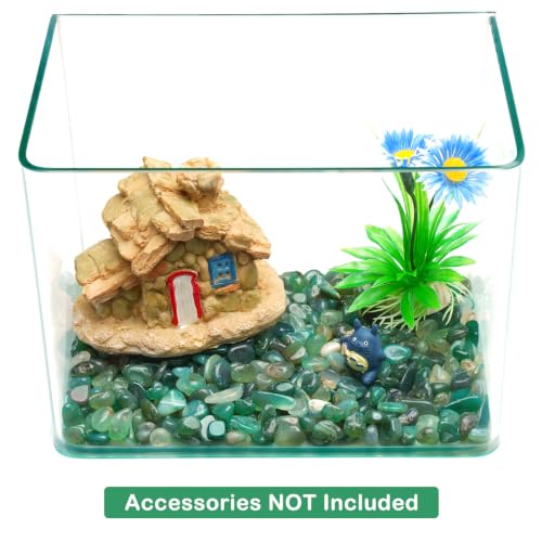Image of WAYBER Natural Tumbled Agate Quartz Decorative Pebbles Stones, 1 Lb Green | Lustrous Polished Finish, Rich Long-Lasting Hues, Toxin-Free Material, Perfect for DIY Crafts & Home Decor