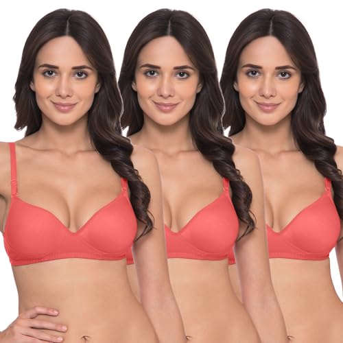Image of Komli - Heavily Padded Push-Up Bra - Cotton Rich - Balconette - 3 /4th Coverage, Seamless, Wireless, Multiway Straps - T-Shirt Bra