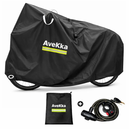 Funda Bicicleta Exterior Impermeable Avekka con Candado Antirobo   Accesorios Bicicleta Funda Impermeable 420D   Costuras Reforzadas y Protección UV   Incluye Cable 120 cm con Candado Antirrobo