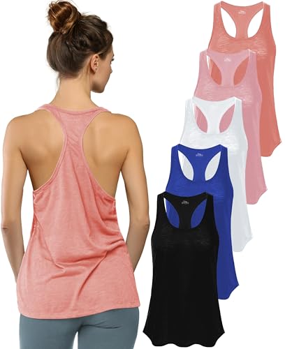 Image of Sexy Basics Women's Everyday Flowy Burnout Slub Racer Back Tanks | Active Workout Tops | Multi Packs & Colors