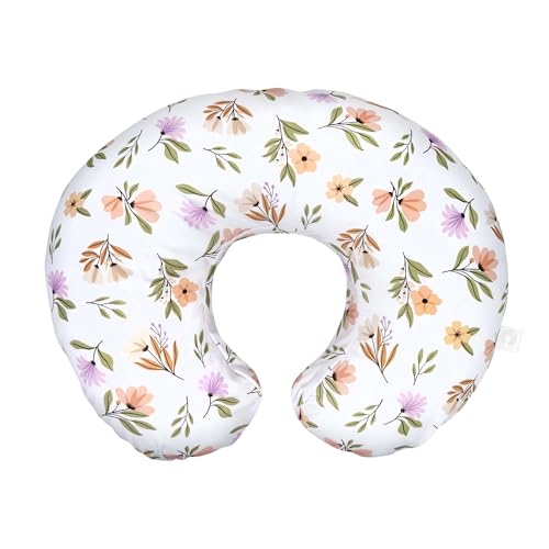Image of Boppy Original Nursing Pillow, Neutral Wildflowers, Ergonomic Nursing Essentials for Bottle and Breastfeeding, Firm Fiber Fill, with Removable Pillow Cover, Machine Washable