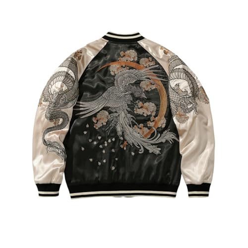Veste de baseball homme style chinois blouson brodé loisirs tendance rétro