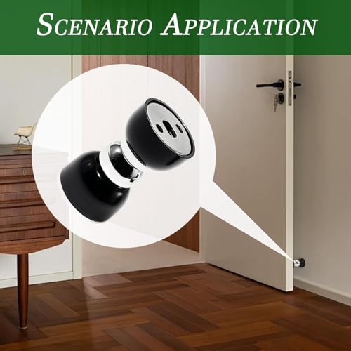 Image of Magnetic Door Stopper Heavy Duty Door Holder with Strong Magnet, Silicone Shock Absorbing Door Stop, No Drill Wall & Floor Mount Protector for Home, Office, Bedroom, Bathroom - Black