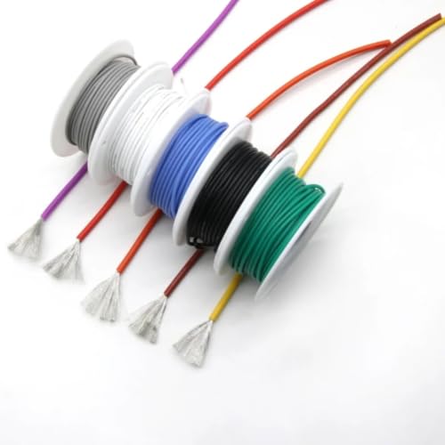 Cable de silicio resistente a altas temperaturas 24 AWG color rojo en rollo de 5 m 6
