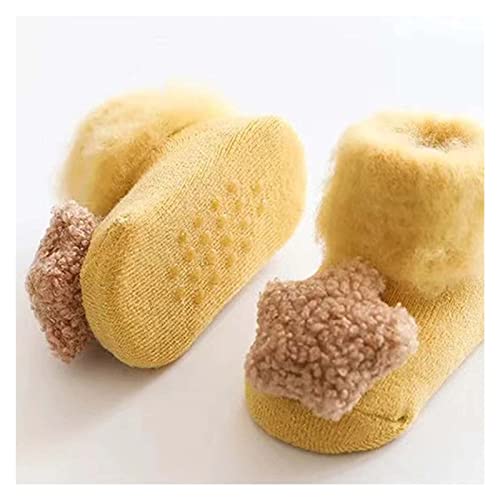 Meped Toddler Baby Socks Baby Infants Toddlers Girls Mid Calf Length Socks 1Pair Sock Shoes Baby Boys Girls Slippers Socks (Color : Yellow, Size : 6-18 Months) #TOP2