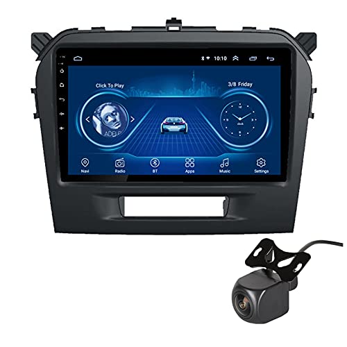 GLXQIJ para Suzuki Vitara 2015-2016 Autoradio Bluetooth, Android Radio De Coche 9'' Pantalla Táctil WiFi Plug and Play Soporte GPS Apoyar El Control del Volante, con Camara Trasera,1+16G