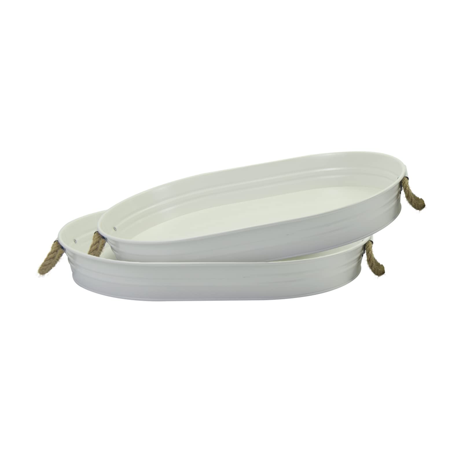 Serving Tray with Rope Handle, 2 pcs Serving Platters and Trays for Serving Food, Serving Trays for Party, Storing, Used in Bedroom, Kitchen, Living