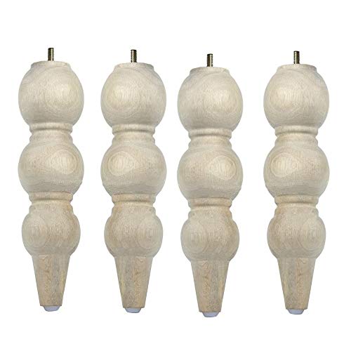 Leg Daddy 10" Unfinished Turned Legs, Set Of 4 (5/16") #TOP5