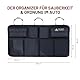 stuff from above Auto Organizer für den Kofferraum - Perfekter Halt durch starken Klett an Rückseite - [84x46cm] - Kofferraum Tasche für Zubehör - Aufbewahrungstasche für kfz - Aufbewahrung - car