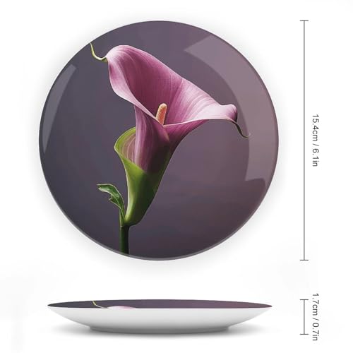 Plato Decorativo de Porcelana Bone China Lirio Morado 6 pulg miniatura 2