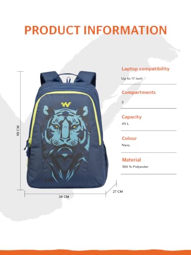 Image of Wildcraft Animal Kingdom-Tiger 3 Compartment Laptop Backpack 45L