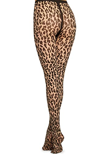 Wolford Leo Tights 20 Denier Pantyhose for Women Leopard Print Sheer Opaque Animal Pattern Hosiery with Knitted Waistband2