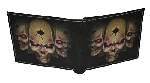 Leatherboss Skull Printed Stylish Men's Bifold Exotic Credit Card Cash Holder Wallet with Gift Box4