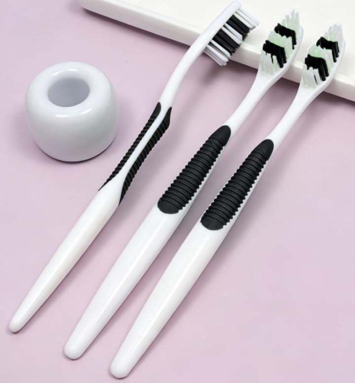 Spazzolini da denti monouso preincollati con setole morbide, formato da | Spazzolini da denti pre-incollati, confezionati singolarmente, monouso, per hotel, campeggio, viaggi e senzatetto