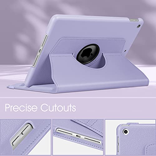 Image of Fintie Rotating Case for iPad 9th Generation (2021) / 8th Generation (2020) / 7th Gen (2019) 10.2 Inch - 360 Degree Rotating Stand Cover with Pencil Holder, Auto Wake Sleep, Lilac Purple
