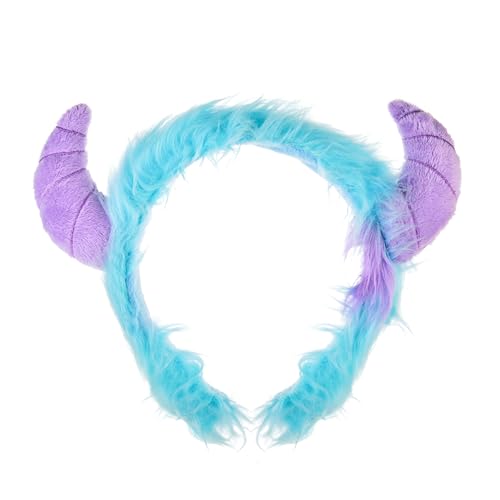 MFLMHD Furry Horns Headband Blue and Purple Halloween Costume Accessory (Blue Purple)
