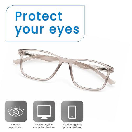 Image of UV Protection Glasses Blue Cut Blocking Harmful Rays Glasses for Men & Women Zero Power Computer Specs Eye Protection Lightweight Frame with Case & Cleaning Cloth