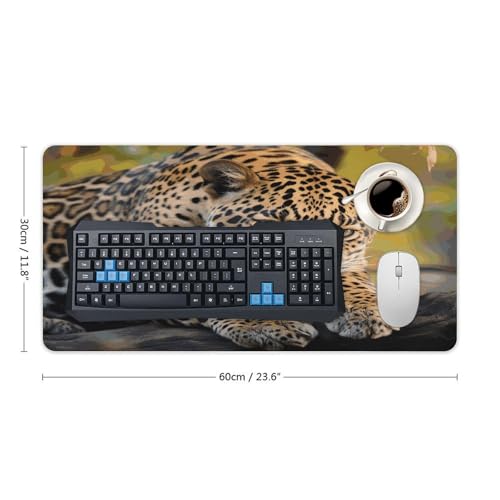 Alfombrilla para mouse grande antideslizante estilo leopardo africano miniatura 2