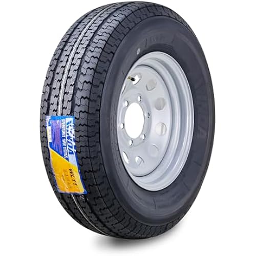 WINDA Trailer Tire Wheel ST225/75R15 10-Ply E 117L w/ 6X5.5 Silver Mod Rim